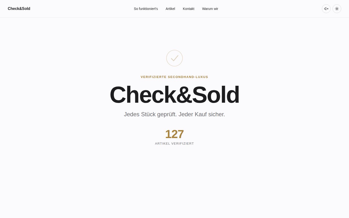 Check&Sold Website – Startseite